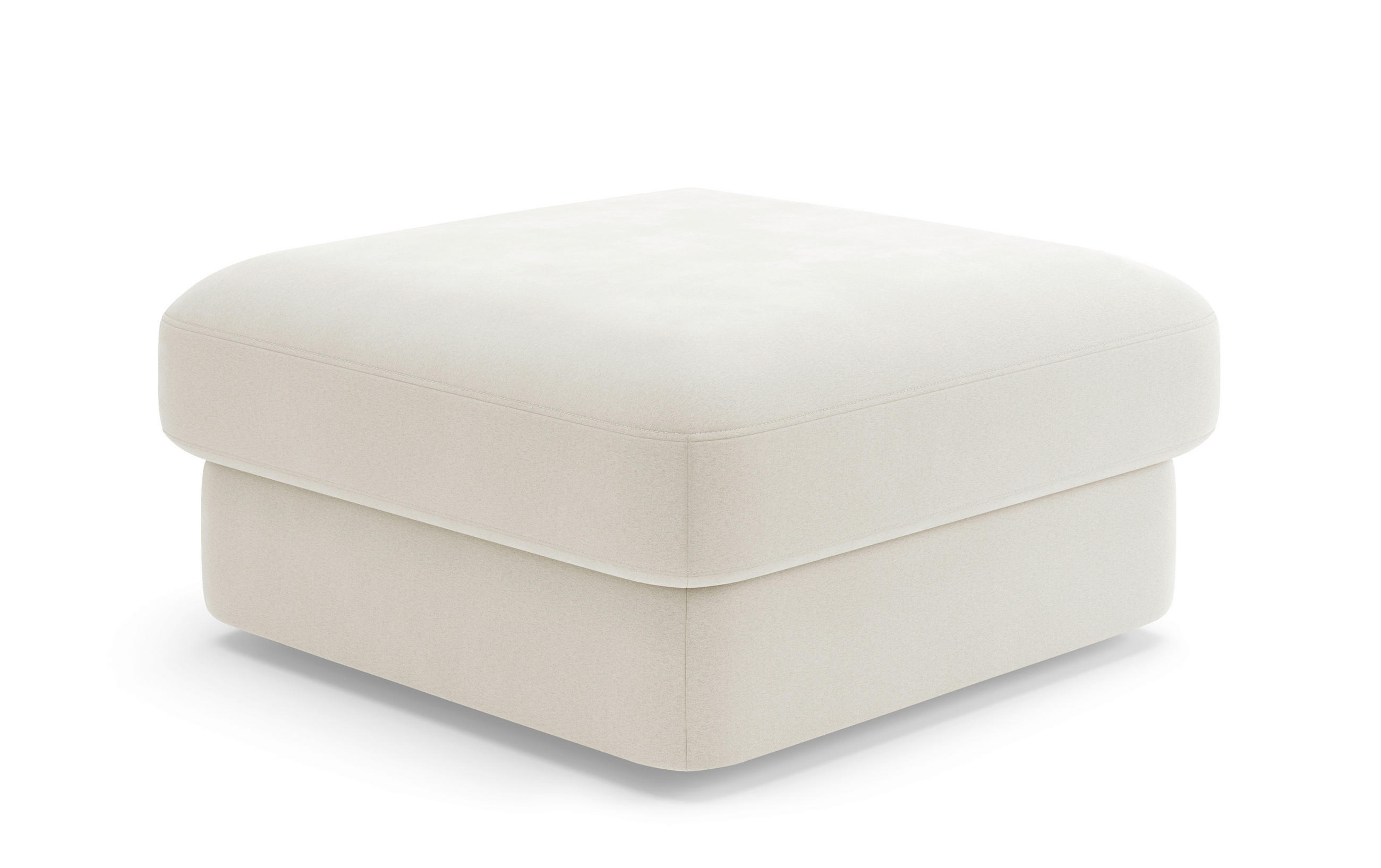 HOCKER FABIO E Mikrofaser Elfenbein  - Elfenbein/Schwarz, MODERN, Kunststoff/Textil (97/46/97cm) - Sit & More