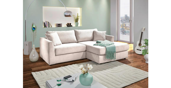 ECKSOFA Naturfarben Cord Zierkissen, Rückenkissen, Rücken echt  - Schwarz/Naturfarben, KONVENTIONELL, Kunststoff/Textil (234/170cm) - Carryhome