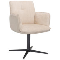 ARMLEHNSTUHL  in Eisen Samt, Mikrofaser  - Beige/Schwarz, Design, Textil/Metall (63/85/64cm) - Novel