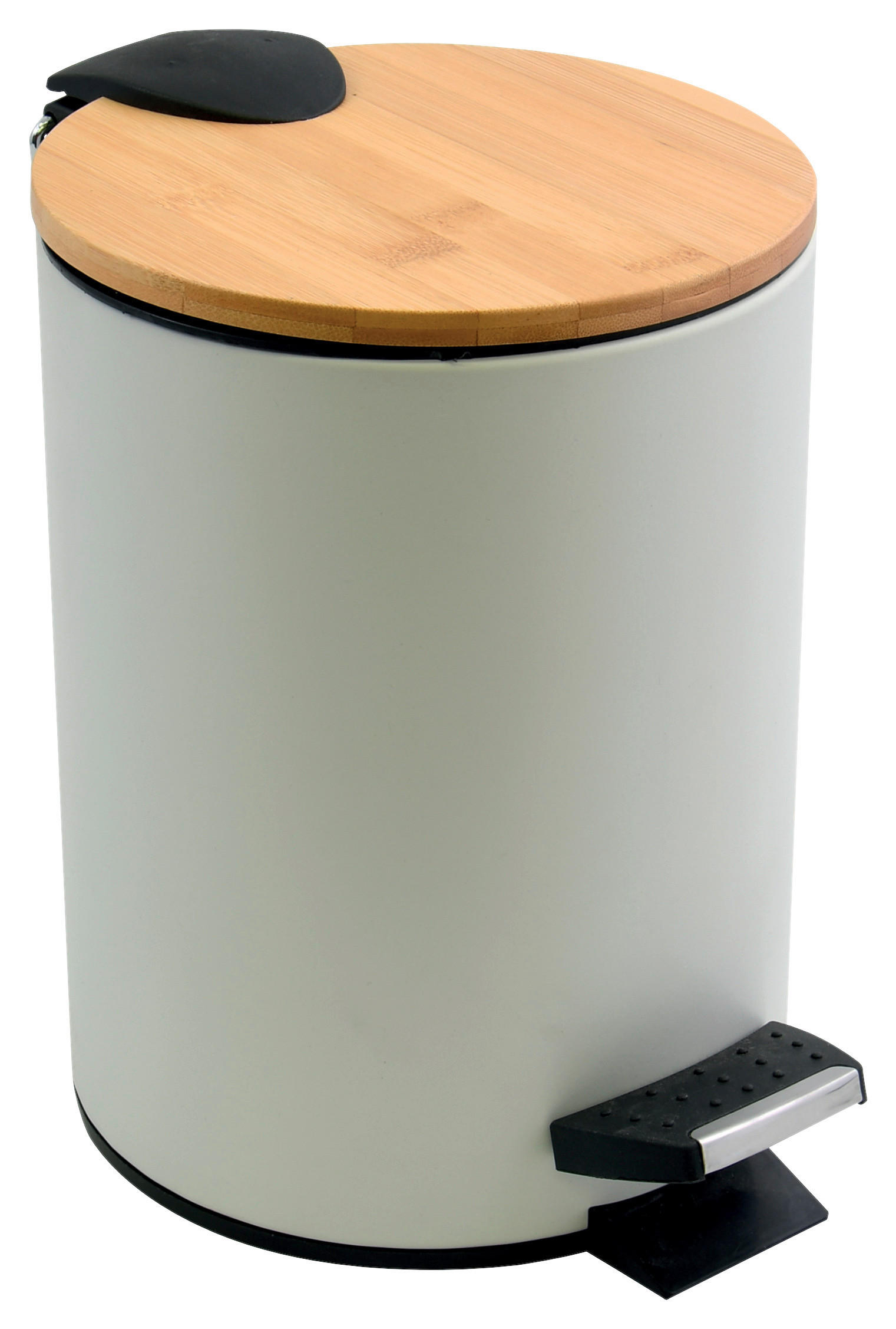 TRETEIMER ADONIS 5L MATT WHITE 5 l  Holz, Metall  - Schwarz/Weiß, KONVENTIONELL, Holz/Kunststoff (25,5/20,5/26,5cm) - Spirella