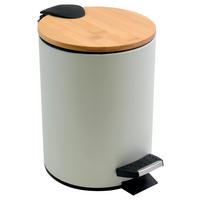 TRETEIMER ADONIS 5L MATT WHITE 5 L  - Schwarz/Weiß, KONVENTIONELL, Holz/Kunststoff (25,5/20,5/26,5cm) - Spirella