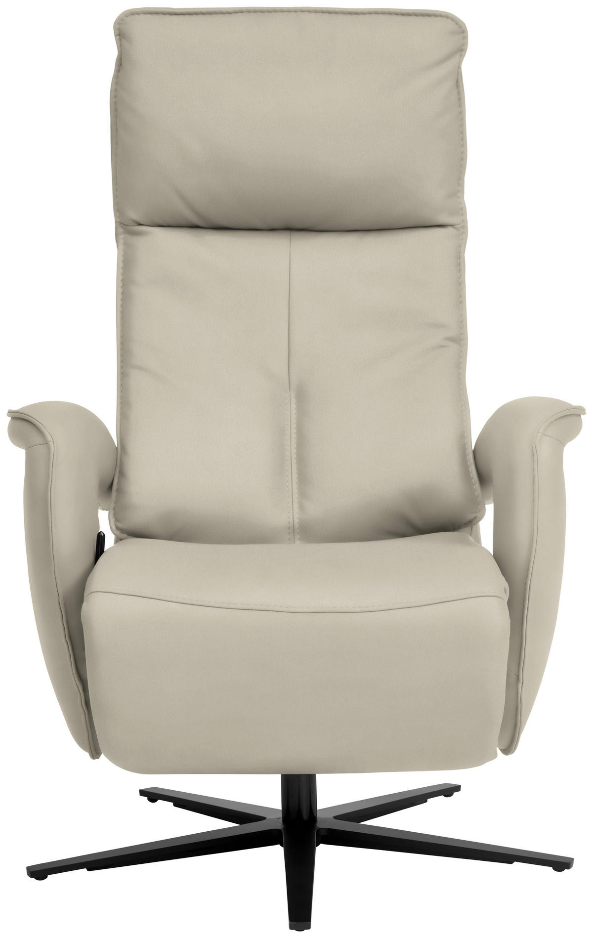 RELAXSESSEL in Leder Ecru  - Ecru/Schwarz, Design, Leder/Metall (77/119/87cm) - Valdera