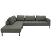 ECKSOFA Flachgewebe Graubraun  - Graubraun/Schwarz, Design, Textil/Metall (270/308cm) - Pure Home Lifestyle
