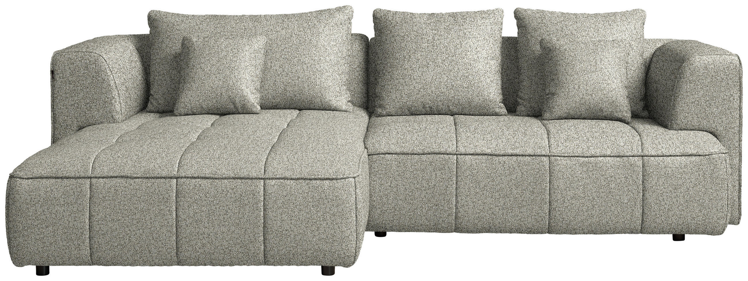 ECKSOFA Webstoff Hellgrau  - Hellgrau/Schwarz, Design, Kunststoff/Textil (188/288cm) - Welnova