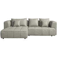 ECKSOFA Webstoff Hellgrau  - Hellgrau/Schwarz, Design, Kunststoff/Textil (188/288cm) - Welnova