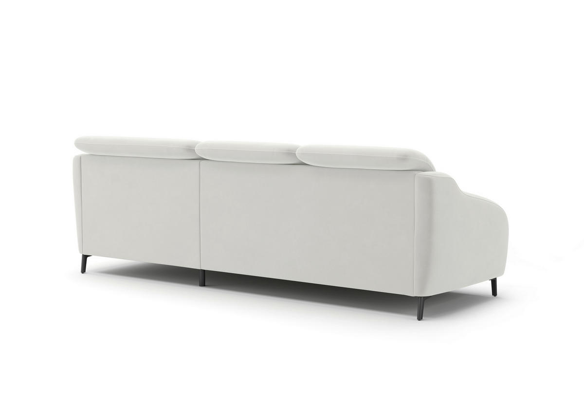 ECKSOFA BLUES V Sandfarben Samt  - Sandfarben/Schwarz, MODERN, Textil/Metall (271/191cm) - Sit & More