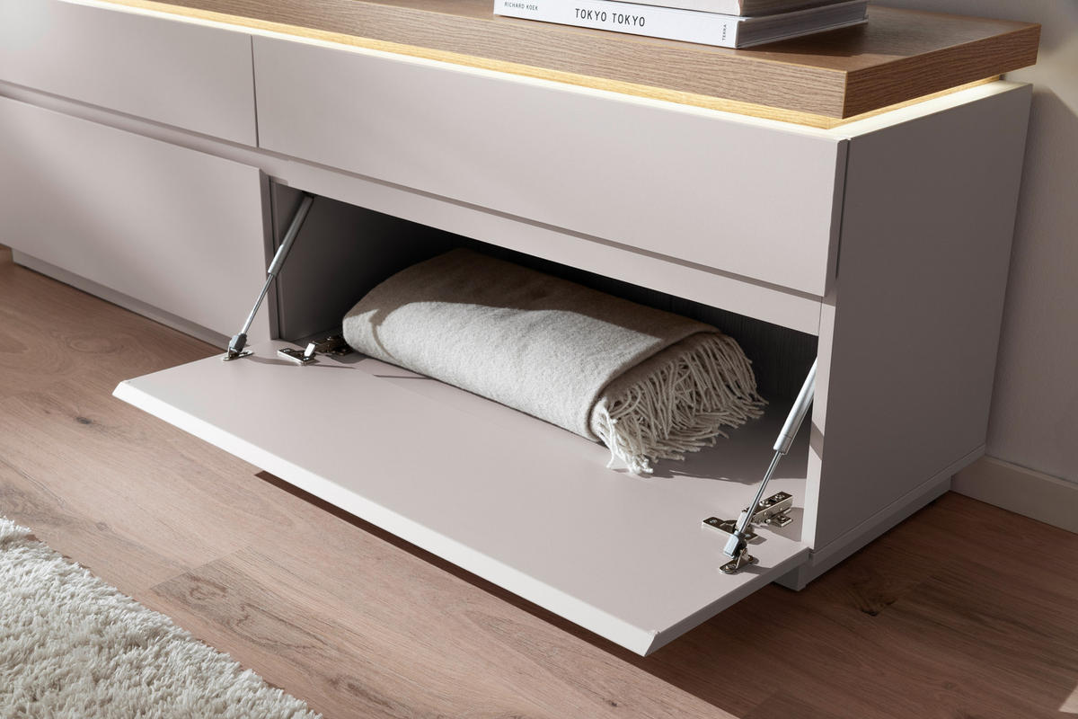 TV-ELEMENT - Kaschmir/Eichefarben, Design, Holzwerkstoff (180/58/40cm) - Livetastic