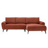 ECKSOFA in Webstoff Dunkelorange  - Dunkelorange/Schwarz, Design, Textil/Metall (272/170cm) - Welnova