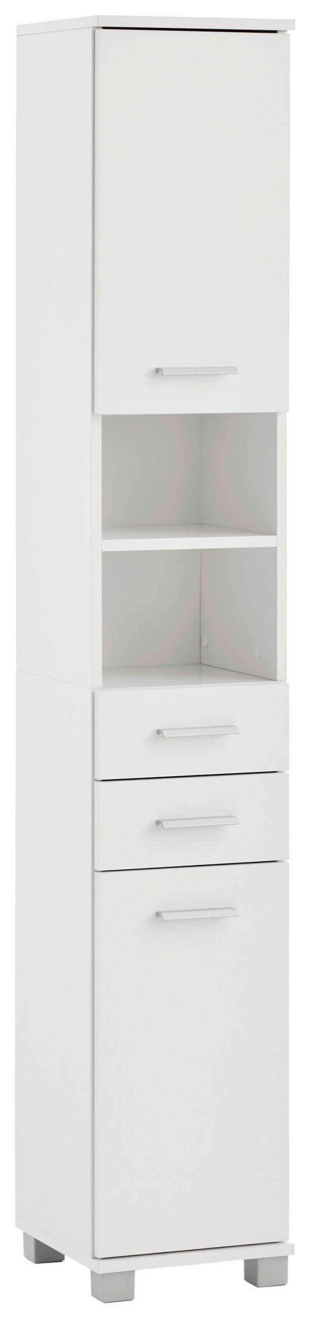 HOCHSCHRANK 30,3/181/32,6 cm  - Silberfarben/Weiß, KONVENTIONELL, Holzwerkstoff/Kunststoff (30,3/181/32,6cm) - Stylife
