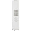 HOCHSCHRANK 30,3/181/32,6 cm  - Silberfarben/Weiß, KONVENTIONELL, Holzwerkstoff/Kunststoff (30,3/181/32,6cm) - Stylife