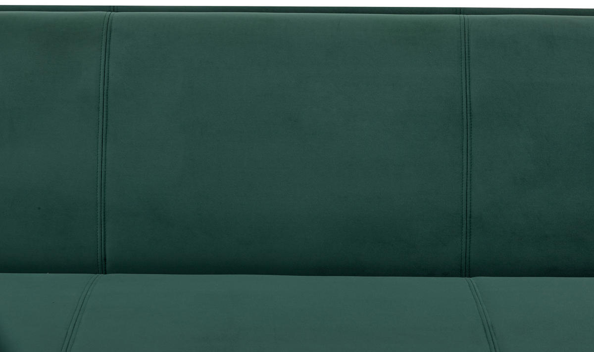 SCHLAFSOFA in Velours Grün  - Schwarz/Grün, MODERN, Textil/Metall (190/79/89cm) - MID.YOU