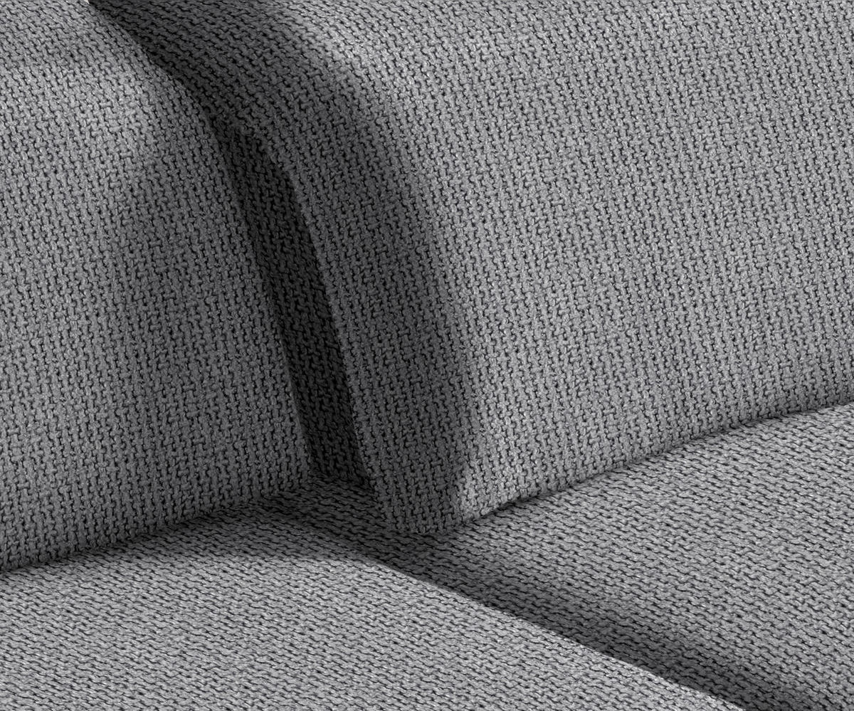 ECKSOFA Grau Webstoff  - Schwarz/Grau, Design, Textil/Metall (289/180cm) - Stylife