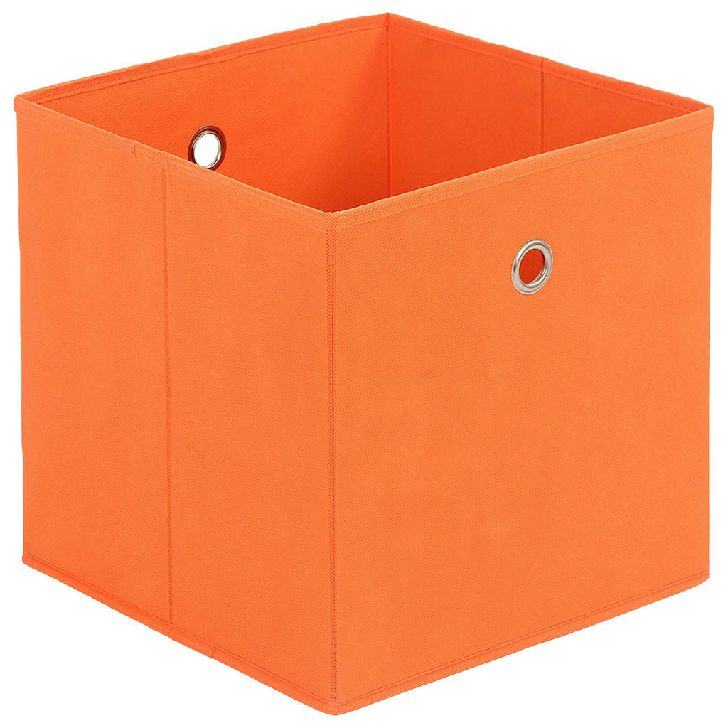 Carryhome SKLADACÍ BOX, kov, textil, kartón, 32/32/32 cm - oranžová