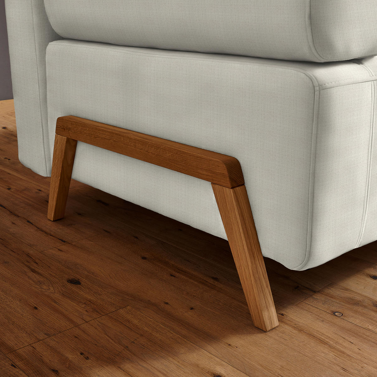 SCHLAFSOFA Chenille Ecru  - Ecru/Naturfarben, Design, Holz/Textil (211/88/102cm) - Niels Andersson
