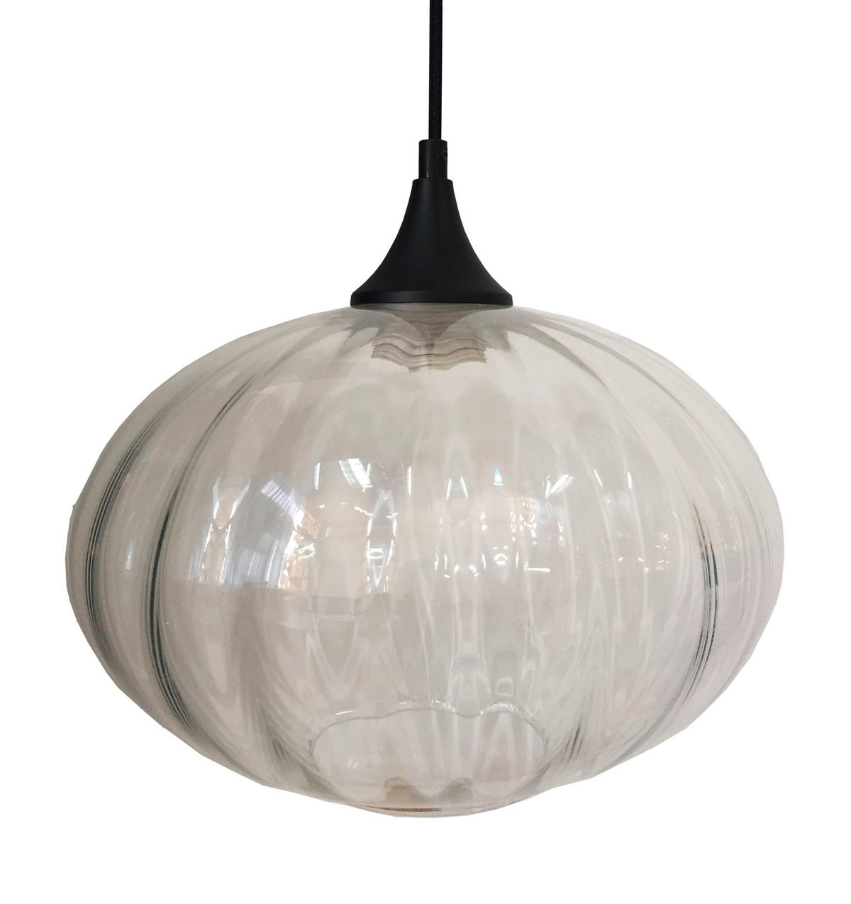 PENDELLEUCHTE 26.5/26.5/90 cm  - Schwarz, KONVENTIONELL, Glas/Metall (26.5/26.5/90cm)