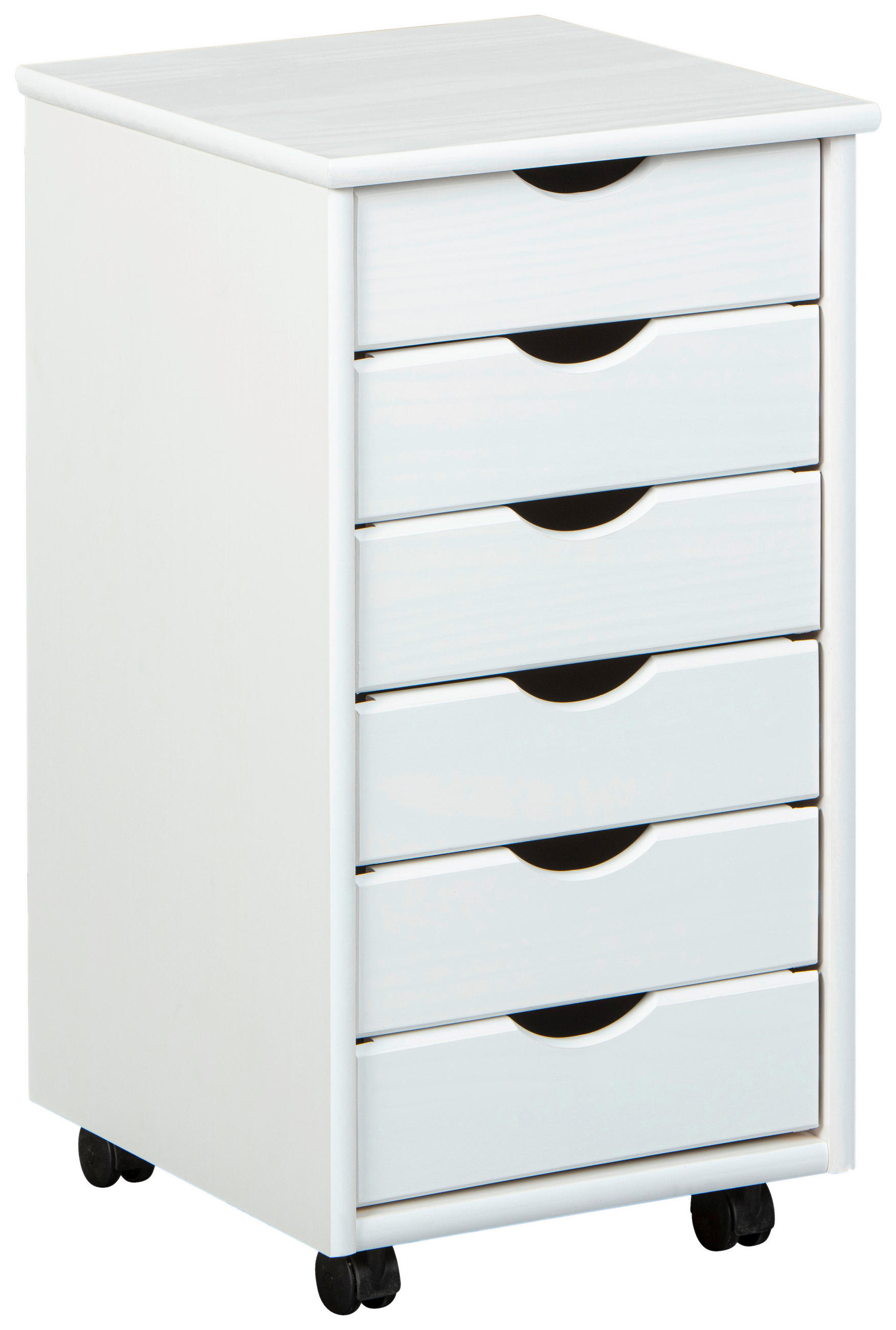 ROLLCONTAINER Kiefer massiv Weiß  - Weiß, Basics, Holz/Kunststoff (35/65/40cm) - MID.YOU