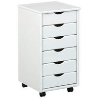 ROLLCONTAINER Kiefer massiv Weiß  - Weiß, Basics, Holz/Kunststoff (35/65/40cm) - MID.YOU