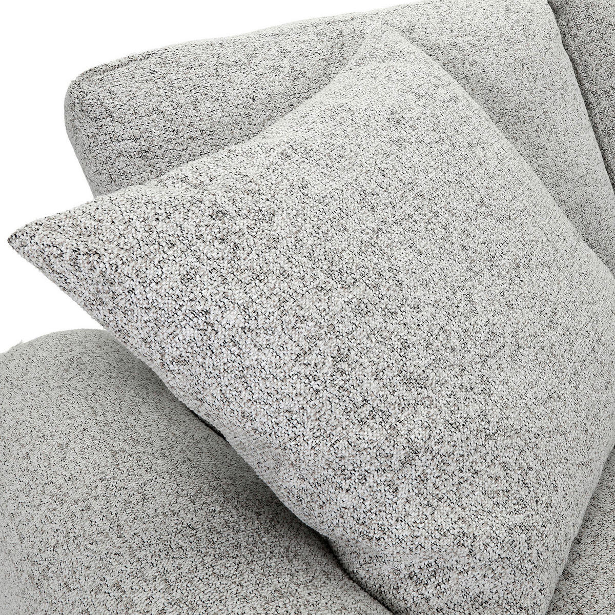 Ecksofa mit Funktion Greige Flachgewebe Zierkissen, Rückenkissen, Bettkasten, Schlaffunktion, Rücken echt, Liegefläche im Originalstoff  - Greige/Schwarz, KONVENTIONELL, Kunststoff/Textil (277/190cm) - Carryhome
