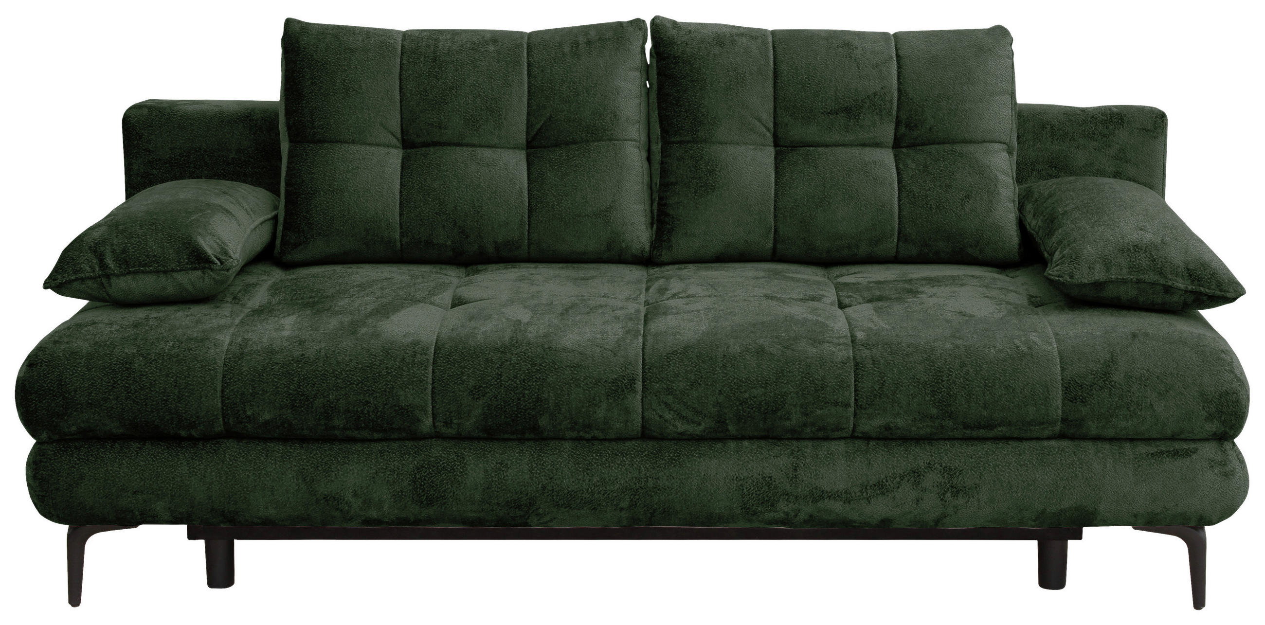 SCHLAFSOFA Chenille Dunkelgrün  - Dunkelgrün/Schwarz, KONVENTIONELL, Textil/Metall (203/94/96cm) - Carryhome