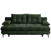 SCHLAFSOFA Chenille Dunkelgrün  - Dunkelgrün/Schwarz, KONVENTIONELL, Textil/Metall (203/94/96cm) - Carryhome