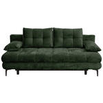 SCHLAFSOFA  mit Liegefunktion, Schlafen auf Sitzhöhe, Rücken echt Chenille Dunkelgrün  - Dunkelgrün/Schwarz, KONVENTIONELL, Textil/Metall (203/94/96cm) - Carryhome