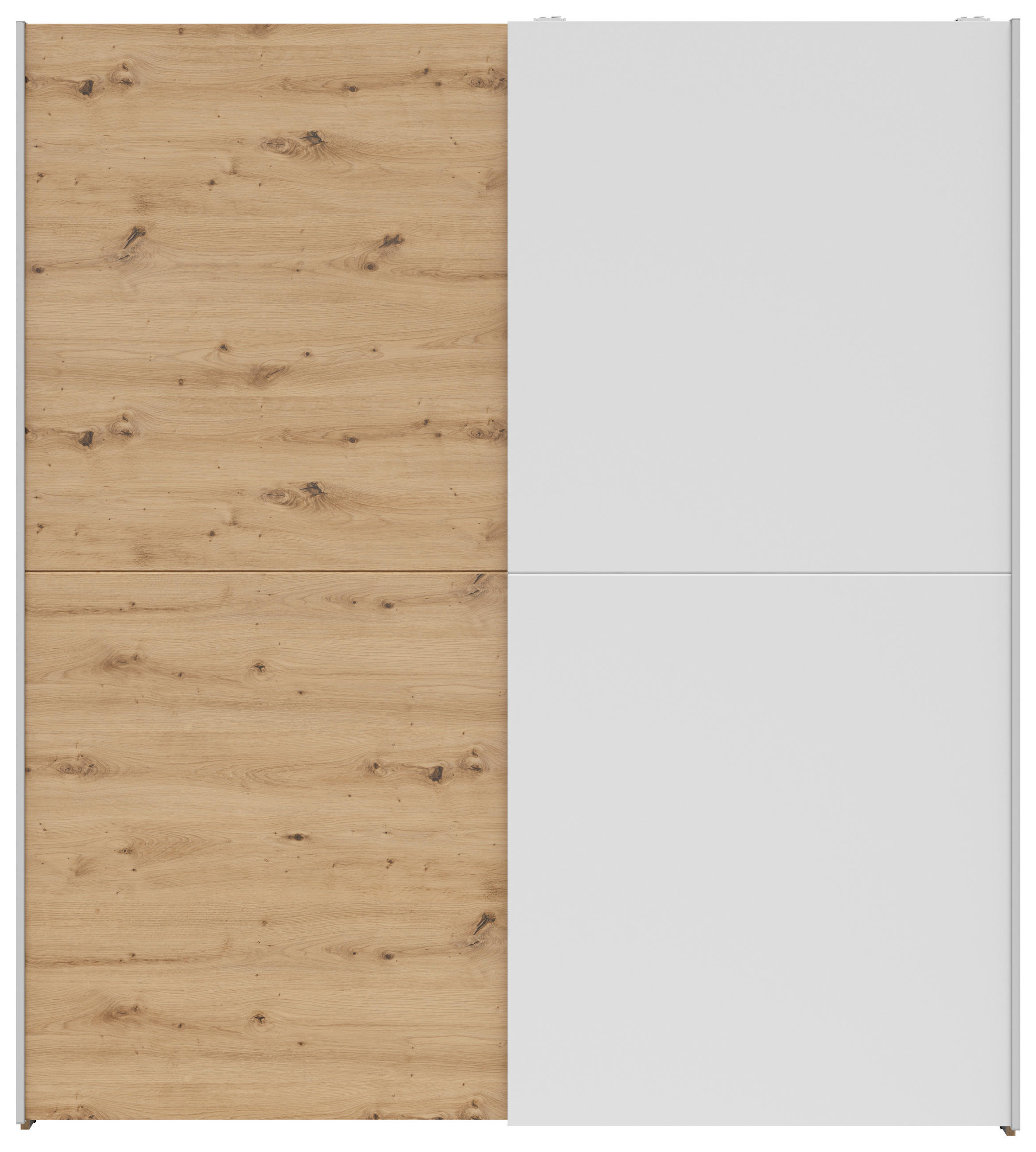 Thumbnail - Boxxx Schwebetürenschrank, Weiß, Eiche, Eiche Artisan, Holzwerkstoff, 2 Fächer, 170x191x59 cm, individuelle Frontgestalt...
