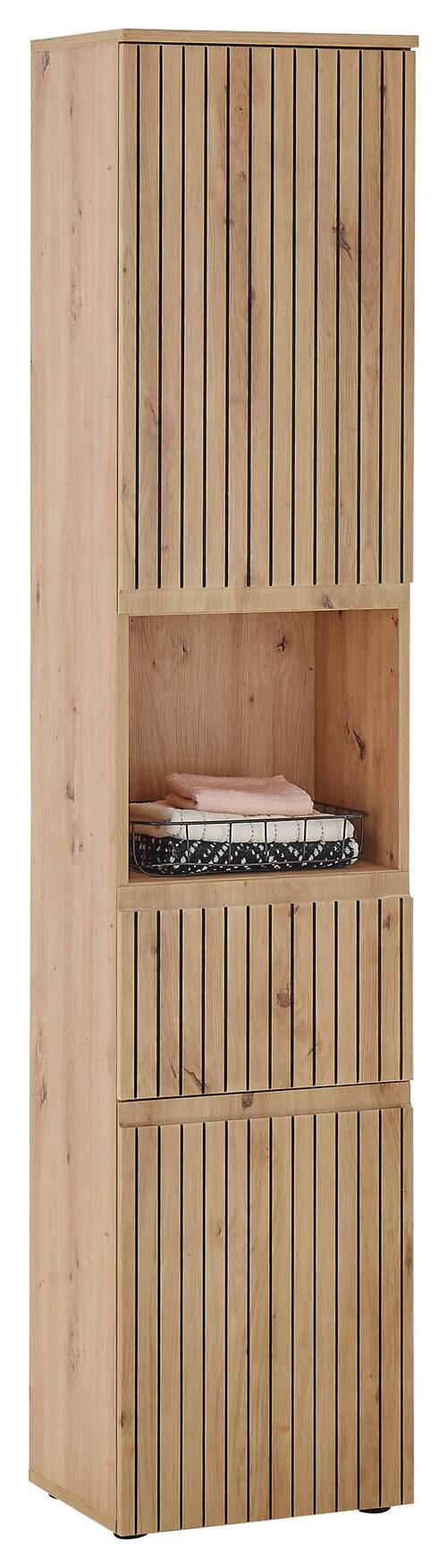 HOCHSCHRANK 40/181/31 cm  - Schwarz/Eiche Artisan, MODERN, Holzwerkstoff/Kunststoff (40/181/31cm) - MID.YOU