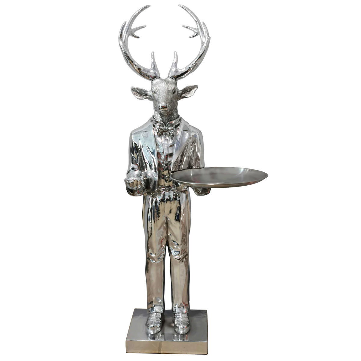 OKRASNI SEVERNI JELEN - srebrne barve, Trendi, umetna masa (39/97/36cm) - Ambia Home