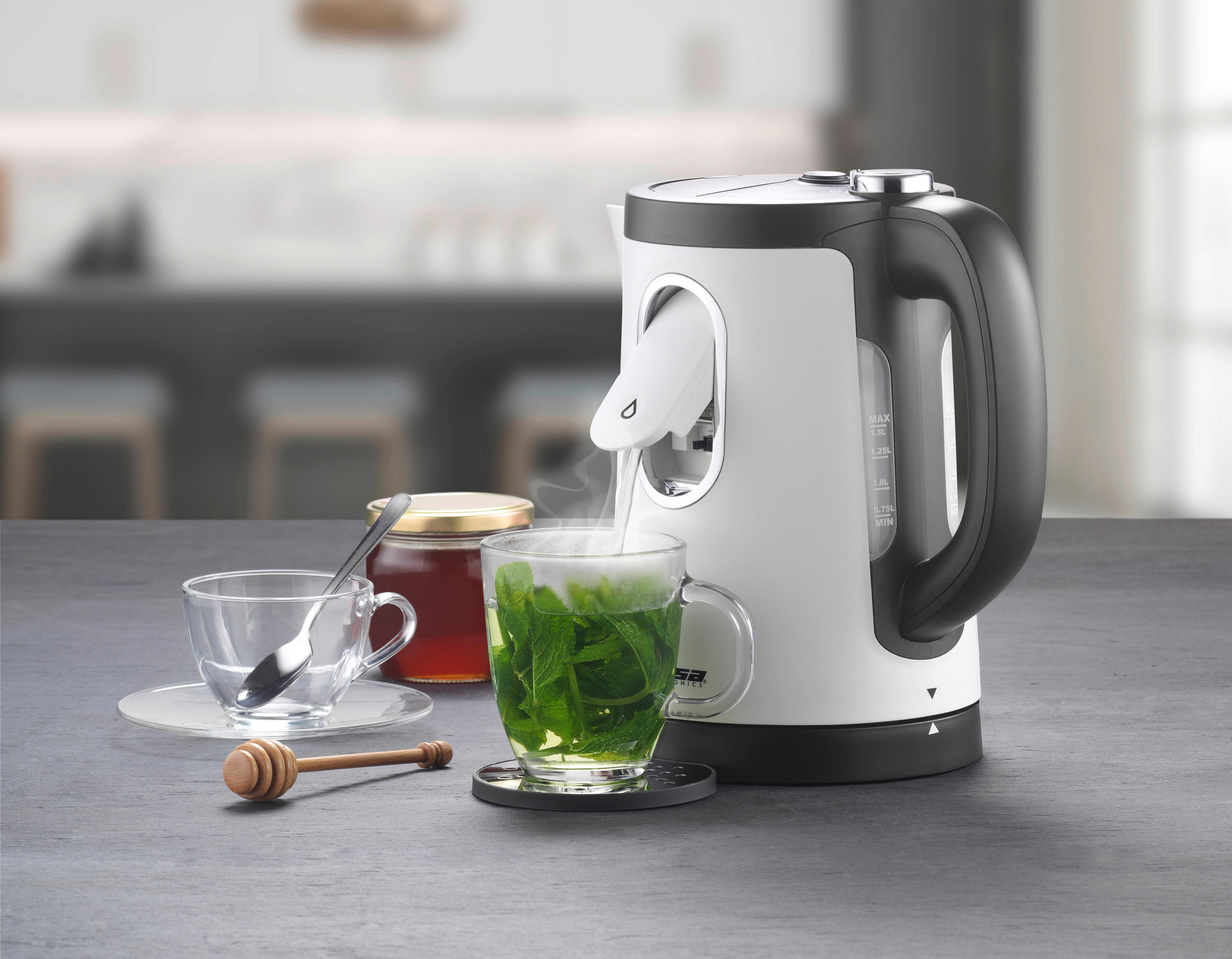 WASSERKOCHER 1.5 L  - Weiß, Design, Kunststoff (1,5l) - Trisa Electronics