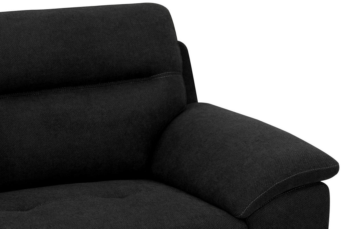 BOXSPRINGSOFA in Textil Schwarz  - Schwarz, KONVENTIONELL, Textil/Metall (175/92/94cm) - Livetastic