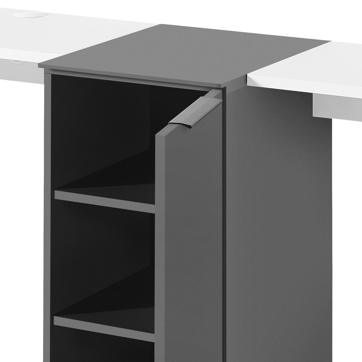 TV-BORD i {item.attr('143-279'), [ ]}{item.attr('B-DIMENSION'),[]} - vit/grafitfärgad, Modern, trämaterial (160/76/51cm)