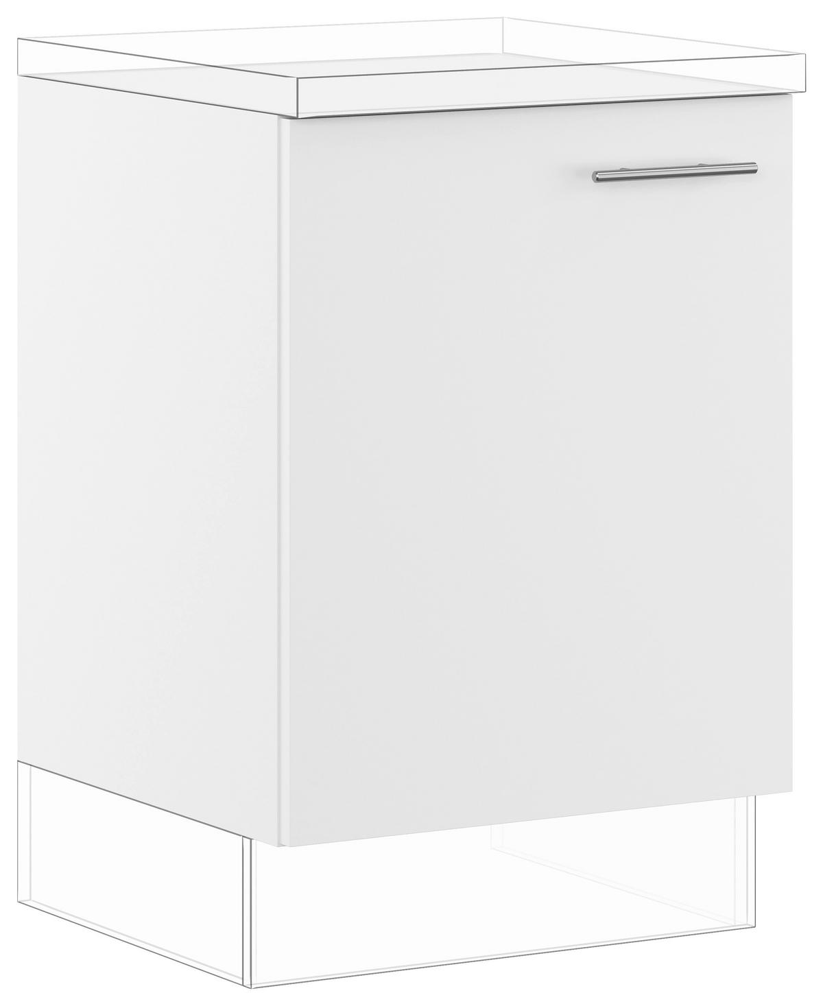 SPÜLENUNTERSCHRANK 60/87,8/57,6 cm  in Weiß  - Edelstahlfarben/Weiß, Basics, Holzwerkstoff/Metall (60/87,8/57,6cm) - Impuls