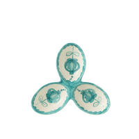 DIPSCHALE  - Türkis/Weiss, Basics, Keramik (24/24/4cm)