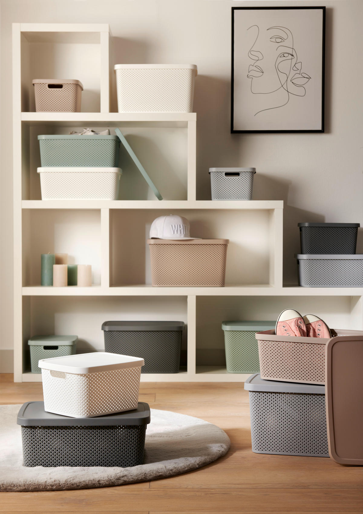 FÖRVARINGSLÅDA 38,5/28/22 cm   - grön, Basics, plast (38,5/28/22cm) - Homeware