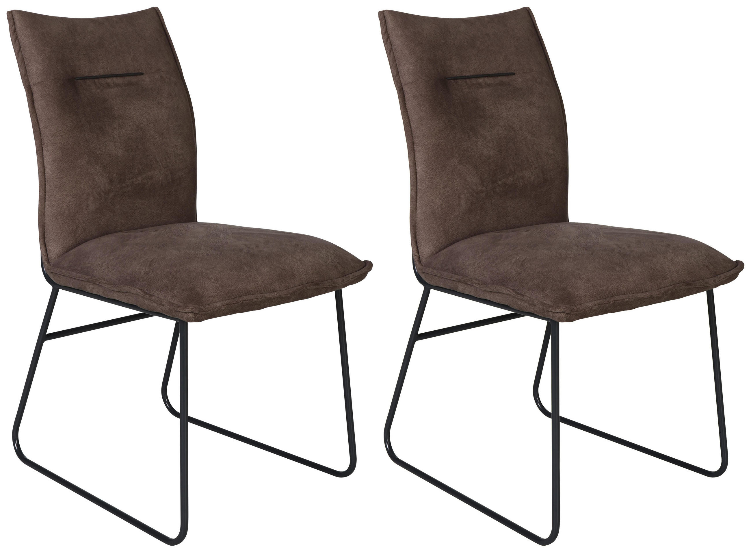 Stuhl-Set in Metall, Textil Braun, Graphitfarben