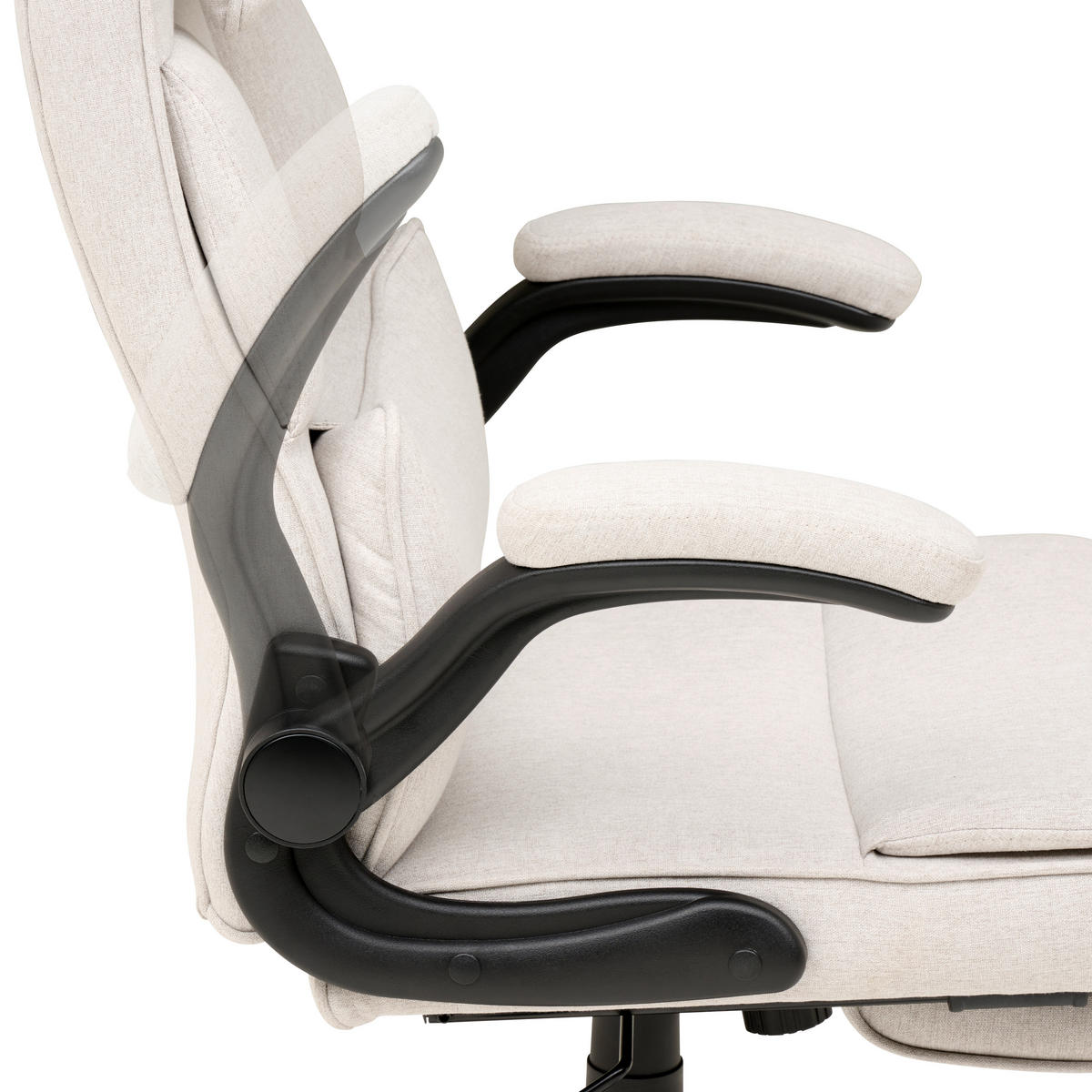 CHEFSESSEL  in Webstoff Creme  - Creme/Schwarz, MODERN, Kunststoff/Textil (62/112-122/65cm) - MID.YOU