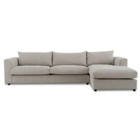 SOFFA i flatväv beige  - beige/svart, Klassisk, metall/trä (300/185cm) - Pure Home Comfort