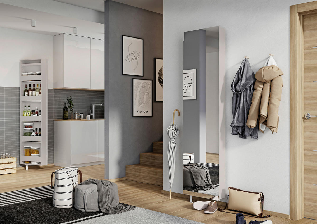 SCHUHSCHRANK Kaschmir  - Kaschmir, Design, Glas/Holzwerkstoff (50/195/18cm) - Xora