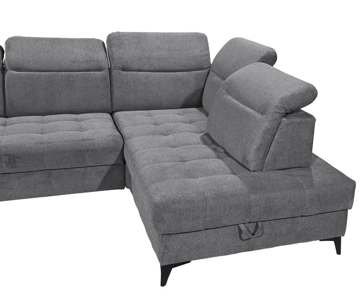 ECKSOFA in Webstoff Anthrazit  - Anthrazit/Schwarz, Konventionell, Kunststoff/Textil (282/200cm) - MID.YOU