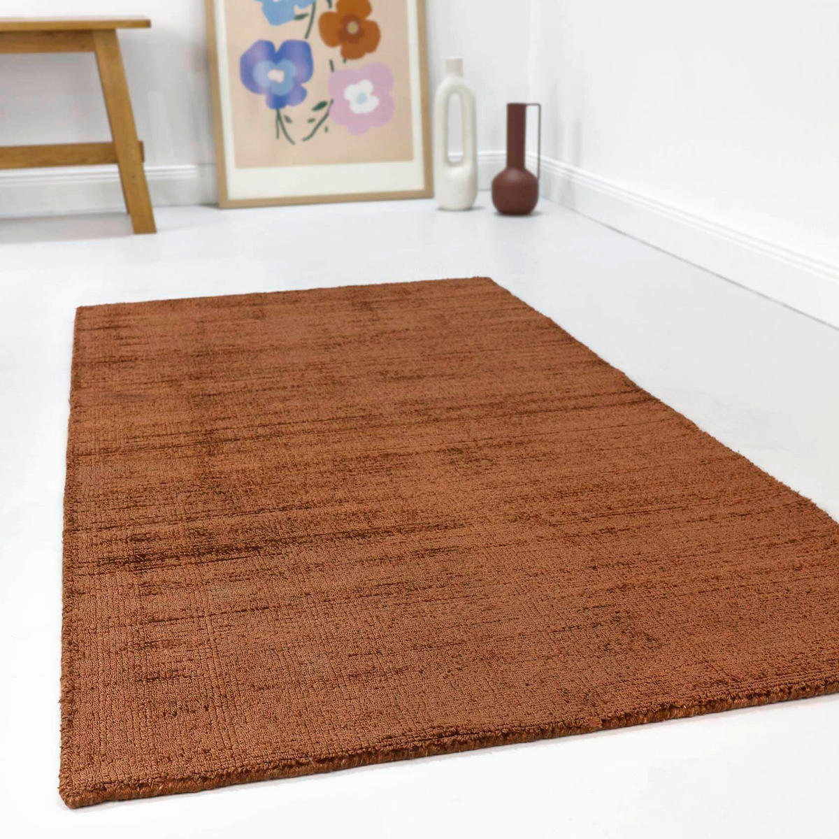 HANDWEBTEPPICH  Wohnzimmer 110/170 cm Gil Rotbraun rechteckig  - Rotbraun, KONVENTIONELL, Textil (110/170cm) - Esprit