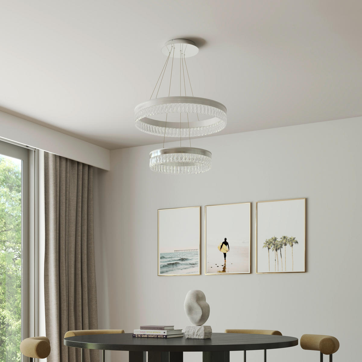 LED-HÄNGLAMPA Bunda 60/150 cm  - klar, Design, metall/glas (60/150cm) - Glandor