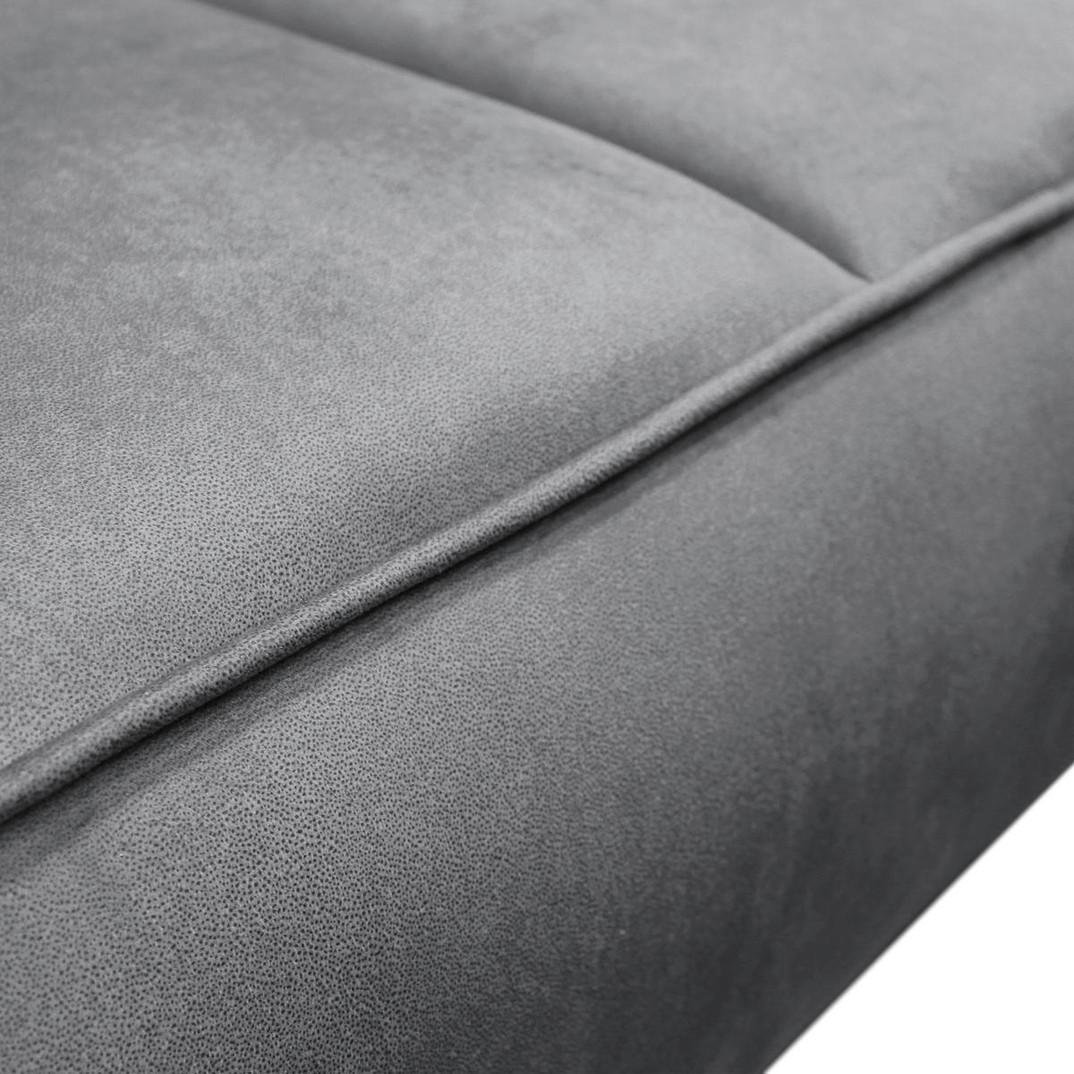 ECKSOFA Grau Velours  - Schwarz/Grau, Design, Textil/Metall (189/260cm) - MID.YOU
