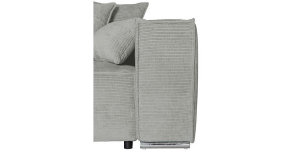 BIGSOFA Flachgewebe Naturfarben - Chromfarben/Naturfarben, KONVENTIONELL, Textil/Metall (256/68/122cm) - Carryhome