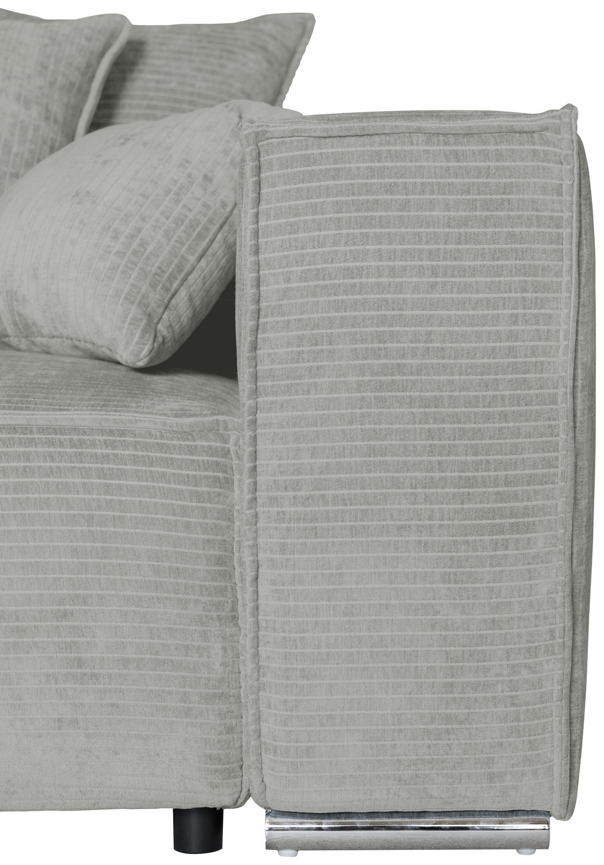 BIGSOFA Flachgewebe Naturfarben  - Chromfarben/Naturfarben, KONVENTIONELL, Textil/Metall (256/68/122cm) - Carryhome