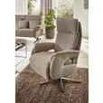 RELAXSESSEL Chenille Relaxfunktion, Rücken echt    - Graubraun/Schwarz, KONVENTIONELL, Textil/Metall (70/117/85cm) - Dieter Knoll