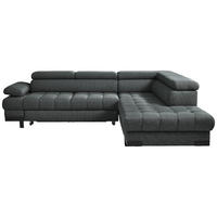 ECKSOFA  in Webstoff Graphitfarben  263/223 cm  - Schwarz/Graphitfarben, Design, Textil/Metall (263/223cm) - Welnova