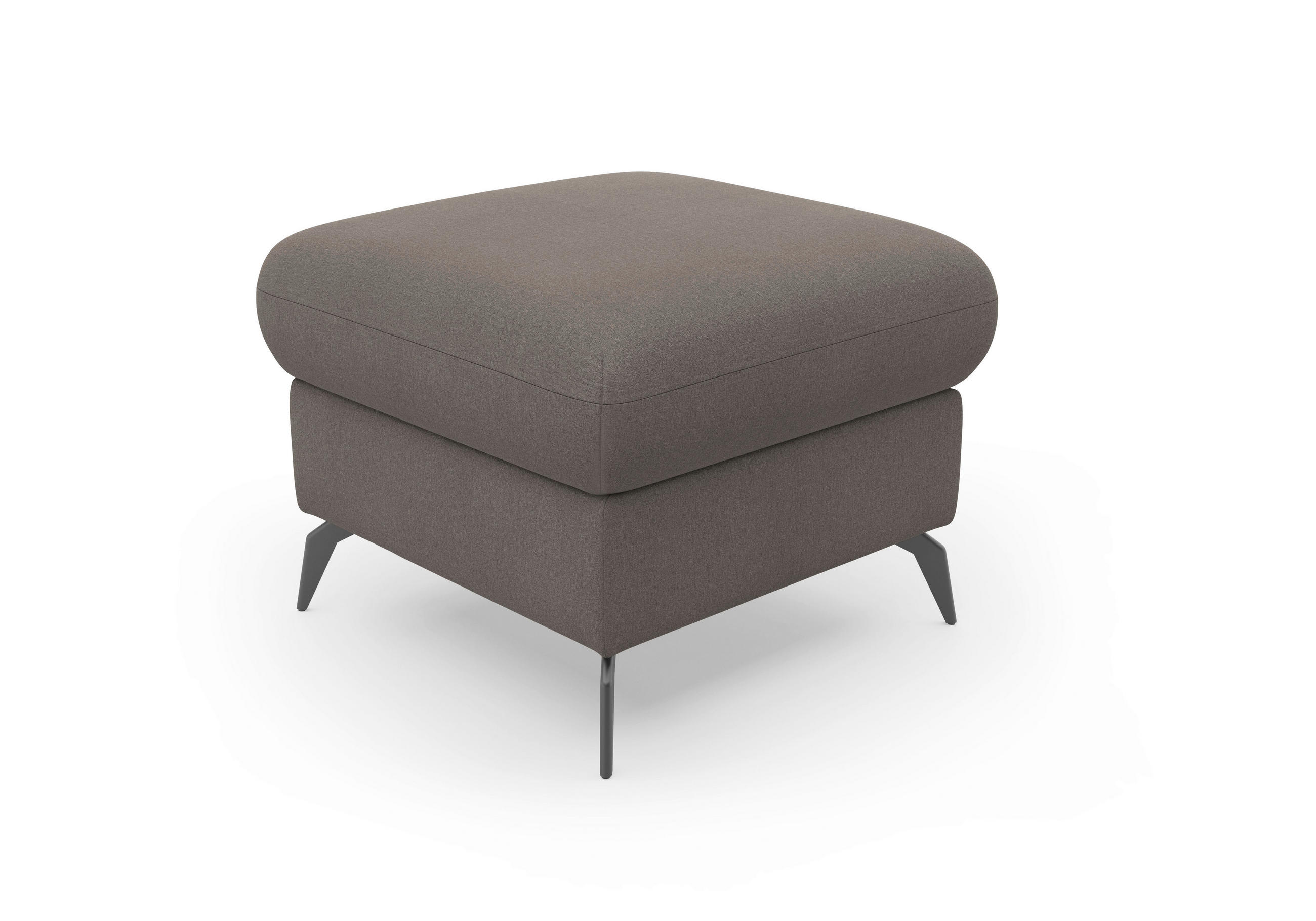 HOCKER Flachgewebe Graphitfarben  - Schwarz/Graphitfarben, KONVENTIONELL, Textil/Metall (58/50/58cm) - Sit & More