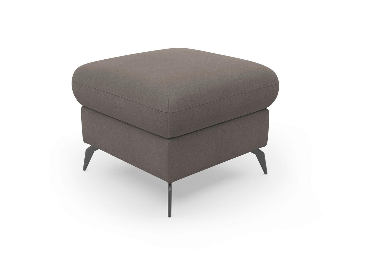HOCKER Flachgewebe Graphitfarben  - Schwarz/Graphitfarben, KONVENTIONELL, Textil/Metall (58/50/58cm) - Sit & More