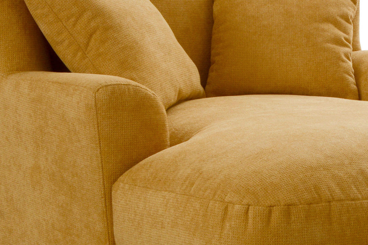 XXL-SESSEL in Senfgelb  - Dunkelbraun/Senfgelb, Modern, Holzwerkstoff/Textil (109/104/145cm) - Sit & More