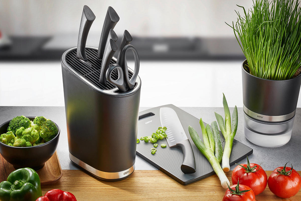 MESSERBLOCK SMARTLINE  - Edelstahlfarben/Schwarz, Design, Kunststoff/Metall (11/25,5/19cm) - Gefu